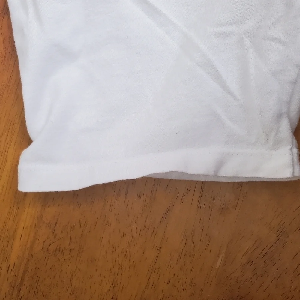 Champion Vertical Logo Short Sleeve T-Shirt White/Blue/Red Men's Small - Picture 5 of 8